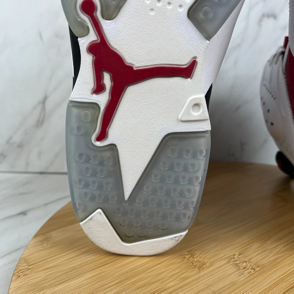 Nike Air Jordan 6 Retro Carmine 2014 Mens Size 12.5 White Red Sneaker 384664-160